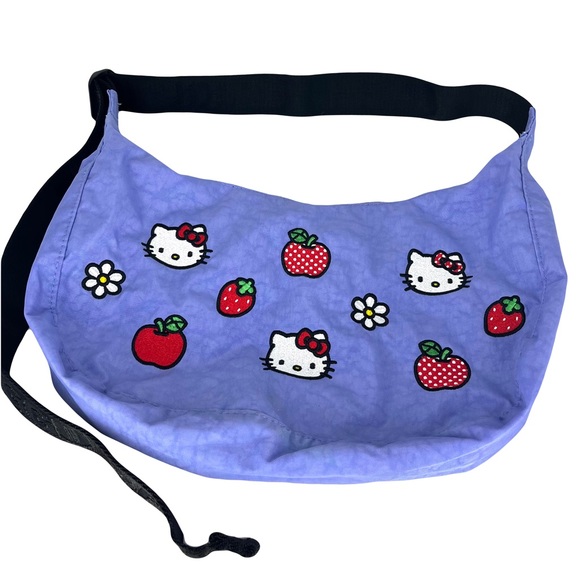 BAGGU Handbags - Baggu Hello Kitty Blue Embroidered Medium Crescent Crossbody Bag Pre Owned